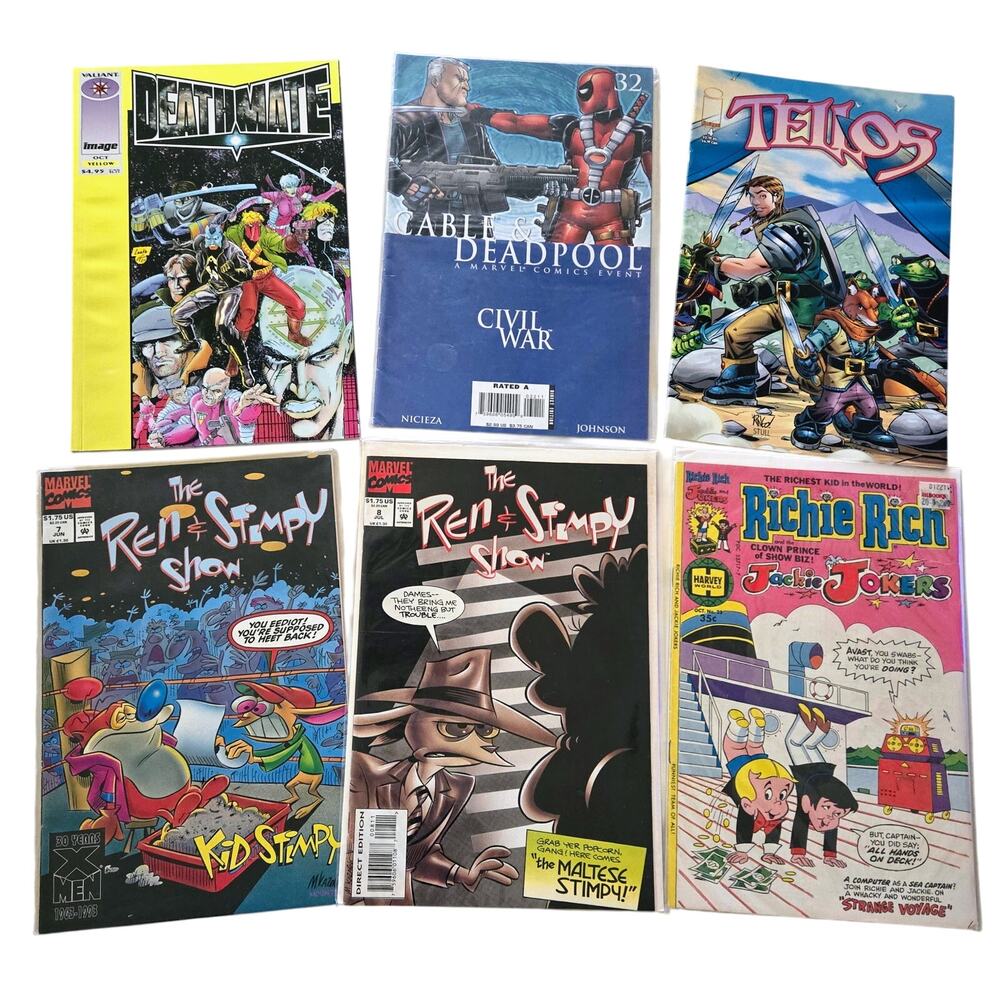 6-Mixed Comics 2-Ren&Stimpy 1-RichieRich 1-Tellos 1-Cable&Deadpool 1-DeathMate